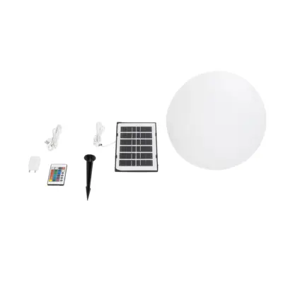LEDTM® AQUAGLOW 71475 Μοντέρνο Φωτιστικό Κήπου Μπάλα με IR Ασύρματο Χειριστήριο LED 5W 400lm 360° DC 5V με USB-C με Ενσωματωμένο Φωτοβολταϊκό Panel 6V 1.5W & Επαναφορτιζόμενη Μπαταρία Li-ion 3.7V 3x18650 1800mAh Αδιάβροχο IP54 Πολύχρωμο RGBW Dimmable - Sanan SMD Chip - Γαλακτερό Λευκό - Μ35 x Π35 x Υ34cm - 2 Χρόνια Εγγύηση - Image 9
