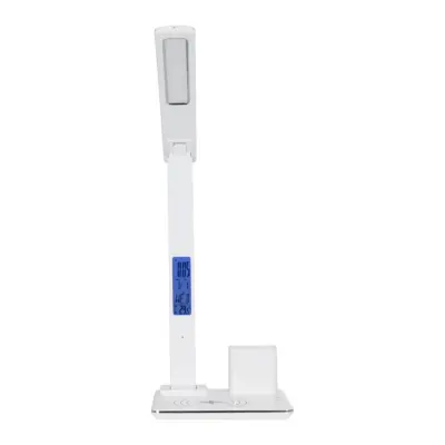 LEDTM® ZENTIME 76554 Μοντέρνο Επιτραπέζιο Φωτιστικό Γραφείου με Ασύρματη Φόρτιση 15W 3A & Ψηφιακό Ρολόι LED 3.5W 350lm 120° DC 5V με USB-C IP20 Ρυθμιζόμενο Λευκό CCT με Αφή 2700K/4500K/6000K Dimmable - Sanan SMD Chip - Λευκό- Μ19.5 x Π25 x Υ50cm - 2 Χρόνια Εγγύηση - Image 4