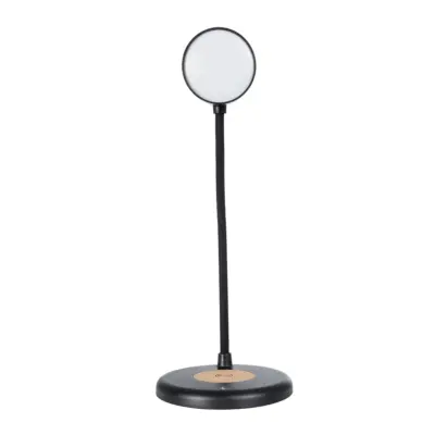 LEDTM® LUCORA 76556 Μοντέρνο Επιτραπέζιο Φωτιστικό Γραφείου με Ασύρματη Φόρτιση 10W 2A & 4W Bluetooth Ηχείο LED 3W 300lm 120° DC 5V με USB-C IP20 Ρυθμιζόμενο Λευκό CCT με Αφή 2700K/4500K/6000K Dimmable - Sanan SMD Chip - Μαύρο - Μ12 x Π12 x Υ34cm - 2 Χρόνια Εγγύηση - Image 4