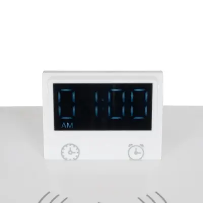 LEDTM® OLDY 76557 Μοντέρνο Επιτραπέζιο Φωτιστικό Γραφείου με Ασύρματη Φόρτιση 15W 3A, 5W Bluetooth Ηχείο & Ψηφιακό Ρολόι LED 3W 300lm 120° DC 5V με USB-C IP20 Ρυθμιζόμενο Λευκό CCT με Αφή 2700K/4500K/6000K Dimmable - Sanan SMD Chip - Λευκό - Μ13 x Π25 x Υ38cm - 2 Χρόνια Εγγύηση - Image 10