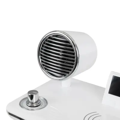 LEDTM® OLDY 76557 Μοντέρνο Επιτραπέζιο Φωτιστικό Γραφείου με Ασύρματη Φόρτιση 15W 3A, 5W Bluetooth Ηχείο & Ψηφιακό Ρολόι LED 3W 300lm 120° DC 5V με USB-C IP20 Ρυθμιζόμενο Λευκό CCT με Αφή 2700K/4500K/6000K Dimmable - Sanan SMD Chip - Λευκό - Μ13 x Π25 x Υ38cm - 2 Χρόνια Εγγύηση - Image 9