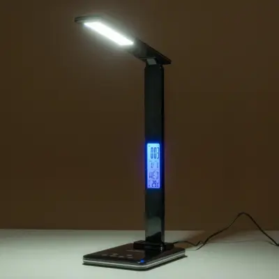 LEDTM® ZENTIME 76564 Μοντέρνο Επιτραπέζιο Φωτιστικό Γραφείου με Ασύρματη Φόρτιση 10W 2A & Ψηφιακό Ρολόι LED 3.5W 350lm 120° DC 5V με USB-C IP20 Ρυθμιζόμενο Λευκό CCT με Αφή 2700K/4500K/6000K Dimmable - Sanan SMD Chip - Μαύρο - Μ13 x Π25 x Υ50cm - 2 Χρόνια Εγγύηση - Image 15