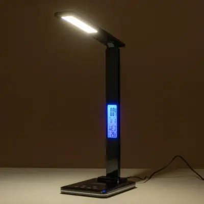 LEDTM® ZENTIME 76564 Μοντέρνο Επιτραπέζιο Φωτιστικό Γραφείου με Ασύρματη Φόρτιση 10W 2A & Ψηφιακό Ρολόι LED 3.5W 350lm 120° DC 5V με USB-C IP20 Ρυθμιζόμενο Λευκό CCT με Αφή 2700K/4500K/6000K Dimmable - Sanan SMD Chip - Μαύρο - Μ13 x Π25 x Υ50cm - 2 Χρόνια Εγγύηση - Image 16