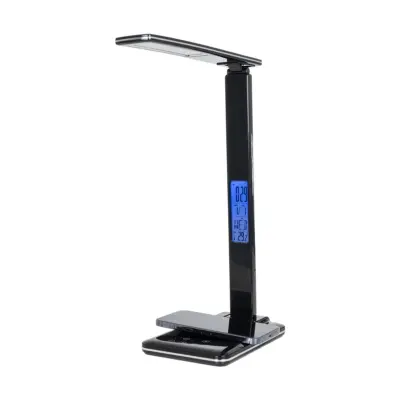 LEDTM® ZENTIME 76564 Μοντέρνο Επιτραπέζιο Φωτιστικό Γραφείου με Ασύρματη Φόρτιση 10W 2A & Ψηφιακό Ρολόι LED 3.5W 350lm 120° DC 5V με USB-C IP20 Ρυθμιζόμενο Λευκό CCT με Αφή 2700K/4500K/6000K Dimmable - Sanan SMD Chip - Μαύρο - Μ13 x Π25 x Υ50cm - 2 Χρόνια Εγγύηση - Image 5
