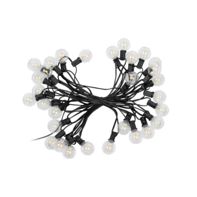 LEDTM® TWILIGHT 79668 Μοντέρνο Φωτιστικό Κήπου Γιρλάντα 10.5m με 30 Λάμπες & IR Ασύρματο Χειριστήριο LED 18W 1620lm 360° DC 3.7V με Ενσωματωμένο Φωτοβολταϊκό Panel 5.5V 3W & Επαναφορτιζόμενη Μπαταρία Li-ion 3.7V 2x18650 4400mAh Αδιάβροχο IP65 Θερμό Λευκό 2700Κ Dimmable - Sanan SMD Chip - Μαύρο & Διάφανο - Μ1050 x Π4 x Υ7cm - 2 Χρόνια Εγγύηση - Image 4