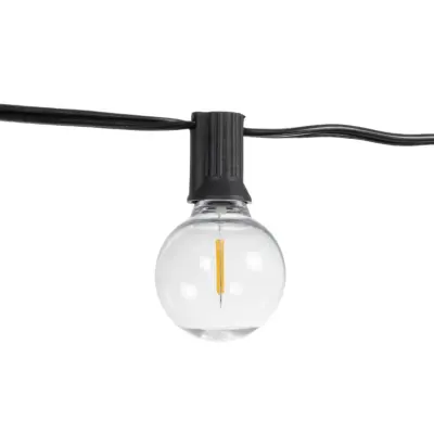 LEDTM® TWILIGHT 79669 Μοντέρνο Φωτιστικό Κήπου Γιρλάντα 14.5m με 50 Λάμπες LED 30W 2700lm 360° DC 3.7V με Ενσωματωμένο Φωτοβολταϊκό Panel 5.5V 5W & Επαναφορτιζόμενη Μπαταρία Li-ion 3.7V 3x18650 6600mAh Αδιάβροχο IP65 Θερμό Λευκό 2700Κ Dimmable - Sanan SMD Chip - Μαύρο & Διάφανο - Μ1450 x Π4 x Υ7cm - 2 Χρόνια Εγγύηση - Image 6