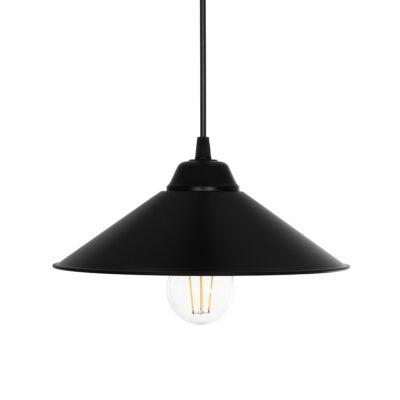 LEDTM® FONTE 203-0080 Μοντέρνο Κρεμαστό Φωτιστικό Καμπάνα Μονόφωτο 1 x E27 IP20 Μαύρο Πλαστικό - Μ25,5 x Π25,5 x Υ10cm - Image 5