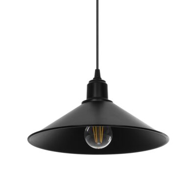 LEDTM® FERRO 203-0084 Μοντέρνο Κρεμαστό Φωτιστικό Καμπάνα Μονόφωτο 1 x E27 IP20 Μαύρο Πλαστικό - Μ30 x Π30 x Υ15cm