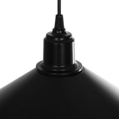 LEDTM® FERRO 203-0084 Μοντέρνο Κρεμαστό Φωτιστικό Καμπάνα Μονόφωτο 1 x E27 IP20 Μαύρο Πλαστικό - Μ30 x Π30 x Υ15cm - Image 9