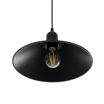 LEDTM® FERRO 203-0084 Μοντέρνο Κρεμαστό Φωτιστικό Καμπάνα Μονόφωτο 1 x E27 IP20 Μαύρο Πλαστικό - Μ30 x Π30 x Υ15cm - Image 6