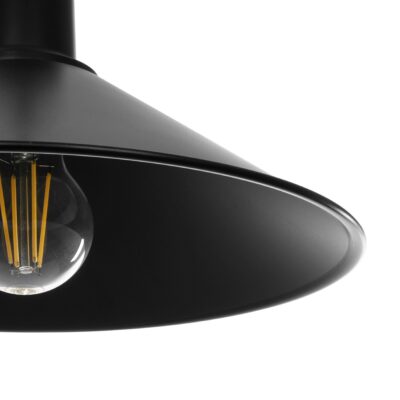 LEDTM® FERRO 203-0084 Μοντέρνο Κρεμαστό Φωτιστικό Καμπάνα Μονόφωτο 1 x E27 IP20 Μαύρο Πλαστικό - Μ30 x Π30 x Υ15cm - Image 8