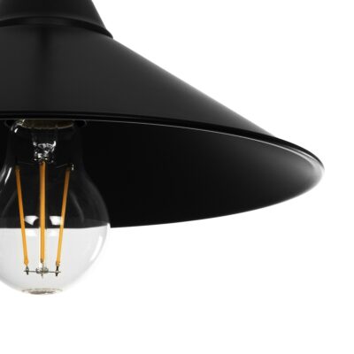 LEDTM® FONTE 203-0080 Μοντέρνο Κρεμαστό Φωτιστικό Καμπάνα Μονόφωτο 1 x E27 IP20 Μαύρο Πλαστικό - Μ25,5 x Π25,5 x Υ10cm - Image 8