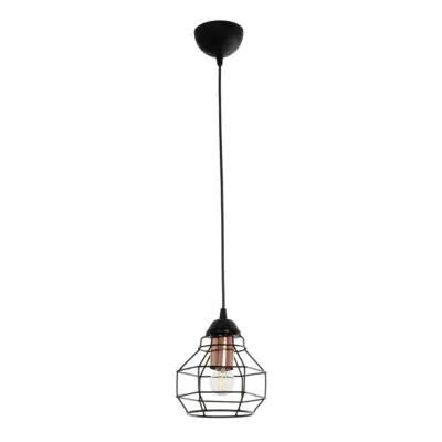 LEDTM® BUR 204-0180 Μοντέρνο Κρεμαστό Φωτιστικό Οροφής Μονόφωτο 1 x E27 AC 220-240V IP20 Μαύρο - Μ17 x Π17 x Υ23cm - Image 3