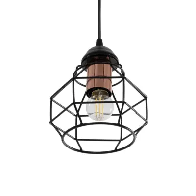 LEDTM® BUR 204-0180 Μοντέρνο Κρεμαστό Φωτιστικό Οροφής Μονόφωτο 1 x E27 AC 220-240V IP20 Μαύρο - Μ17 x Π17 x Υ23cm - Image 5
