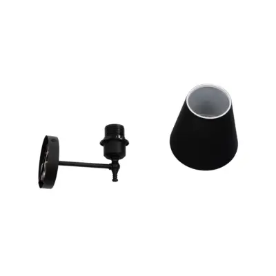 LEDTM® ELEGANTE 204-0185 Μοντέρνο Φωτιστικό Τοίχου Απλίκα Μονόφωτο 1 x E27 AC 220-240V IP20 Μαύρο - Μ14 x Π14 x Υ26cm - Image 7