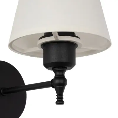 LEDTM® ELEGANTE 204-0186 Μοντέρνο Φωτιστικό Τοίχου Απλίκα Μονόφωτο 1 x E27 AC 220-240V IP20 Μπεζ & Μαύρο - Μ14 x Π14 x Υ26cm - Image 6