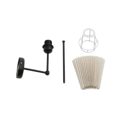 LEDTM® LING 204-0188 Μοντέρνο Φωτιστικό Τοίχου Απλίκα Μονόφωτο 1 x E27 AC 220-240V IP20 Μπεζ & Μαύρο - Μ22 x Π22 x Υ50cm - Image 7