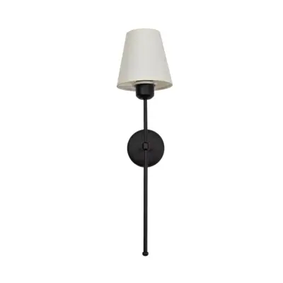 LEDTM® LING 204-0190 Μοντέρνο Φωτιστικό Τοίχου Απλίκα Μονόφωτο 1 x E27 AC 220-240V IP20 Μπεζ & Μαύρο - Μ13 x Π13 x Υ50cm - Image 3