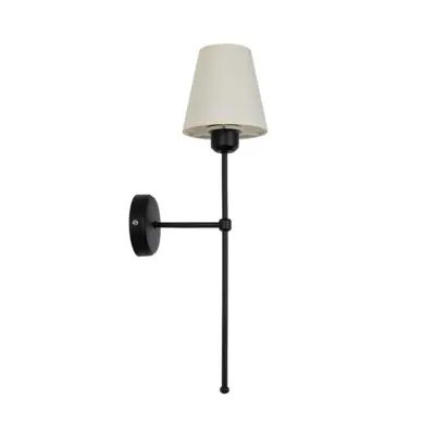 LEDTM® LING 204-0190 Μοντέρνο Φωτιστικό Τοίχου Απλίκα Μονόφωτο 1 x E27 AC 220-240V IP20 Μπεζ & Μαύρο - Μ13 x Π13 x Υ50cm - Image 4