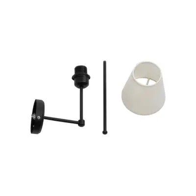 LEDTM® LING 204-0190 Μοντέρνο Φωτιστικό Τοίχου Απλίκα Μονόφωτο 1 x E27 AC 220-240V IP20 Μπεζ & Μαύρο - Μ13 x Π13 x Υ50cm - Image 7