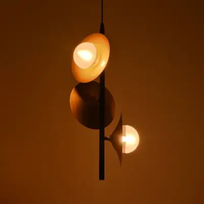 Alternative view of LEDTM® JOLIET 999-0046 Μοντέρνο Κρεμαστό Φωτιστικό Οροφής με Ντουί 3 x G9 AC 220-240V IP20 - Μαύρο & Χρυσό - Μ27 x Π27 x Y62cm