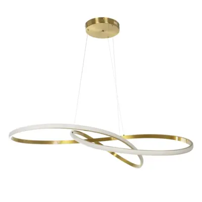 Alternative view of LEDTM® DEXTER 60920 Μοντέρνο Κρεμαστό Φωτιστικό Οροφής LED 120W 13440lm 300° AC 220-240V IP20 Ρυθμιζόμενο Λευκό CCT με Χειριστήριο από 2700K έως 6000K Dimmable - Lumileds SMD Chip - Χρυσό Βούρτσας - Μ103 x Π103 x Υ30cm - 3 Χρόνια Εγγύηση