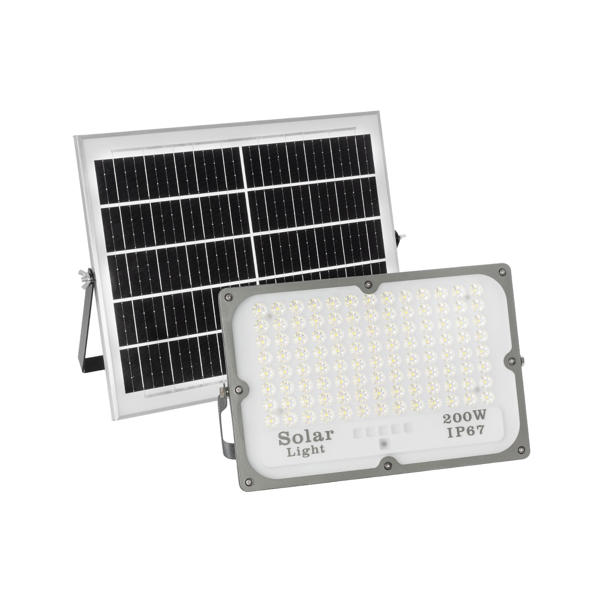 Alternative view of LEDTM® LUMOVOX 73068 Προβολέας LED 200W 10000lm 120° DC 5V με Φωτοβολταϊκό Panel 5V 12W & Επαναφορτιζόμενη Μπαταρία Li-ion 3.2V 10000mAh Αδιάβροχο IP67 Ψυχρό Λευκό 6000K - 180 x SMD2835 Sanan Chip - Γκρι Ανθρακί - Μ29.5 x Π5.5 x Υ19cm - 2 Χρόνια Εγγύηση