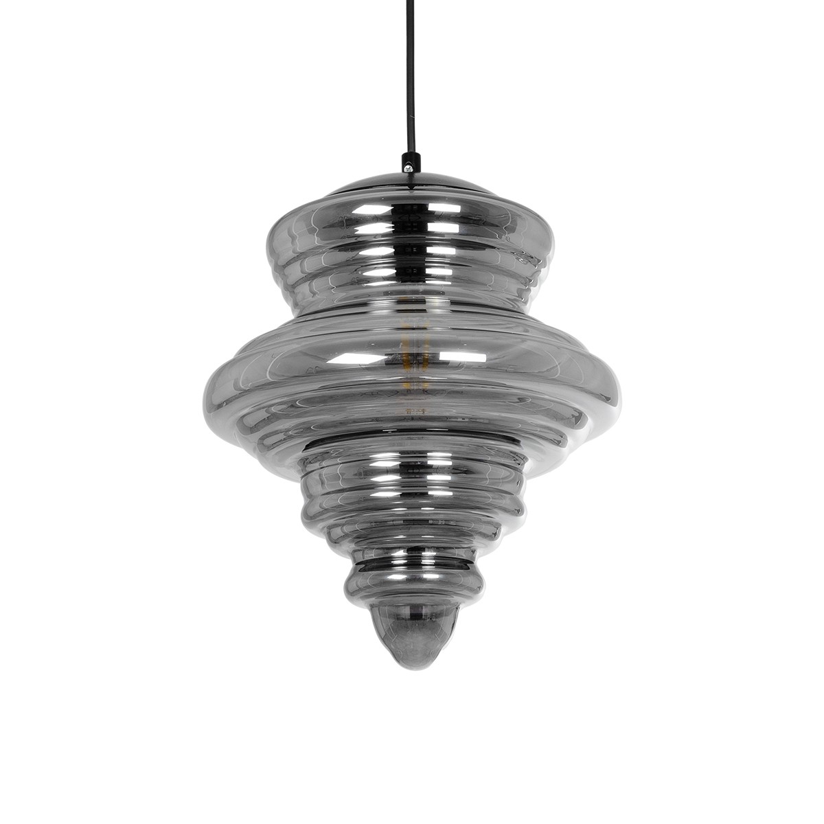 Alternative view of LEDTM® CORTE 206-0028 Μοντέρνο Κρεμαστό Φωτιστικό Οροφής με Ντουί 1 x E27 AC 220-240V IP20 - Μαύρο Φιμέ - Μ25 x Π25 x Υ30cm