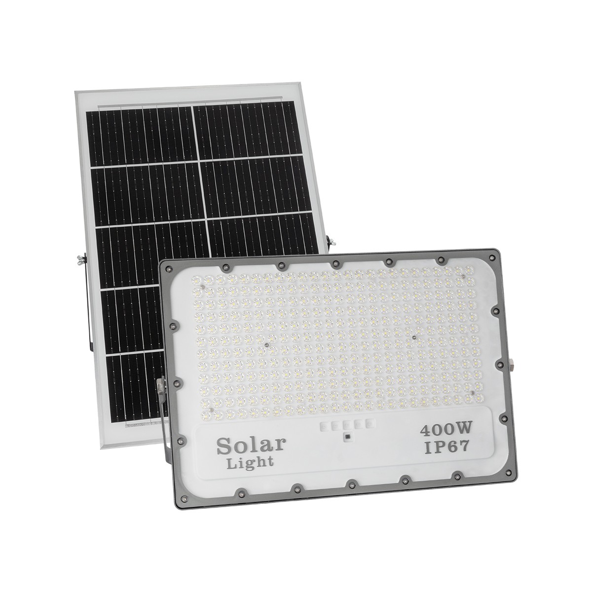 Alternative view of LEDTM® LUMOVOX 73070 Προβολέας LED 400W 20000lm 120° DC 5V με Φωτοβολταϊκό Panel 5V 25W & Επαναφορτιζόμενη Μπαταρία Li-ion 3.2V 20000mAh Αδιάβροχο IP67 Ψυχρό Λευκό 6000K - 400 x SMD2835 Sanan Chip - Γκρι Ανθρακί - Μ45 x Π7.5 x Υ30.5cm - 2 Χρόνια Εγγύηση