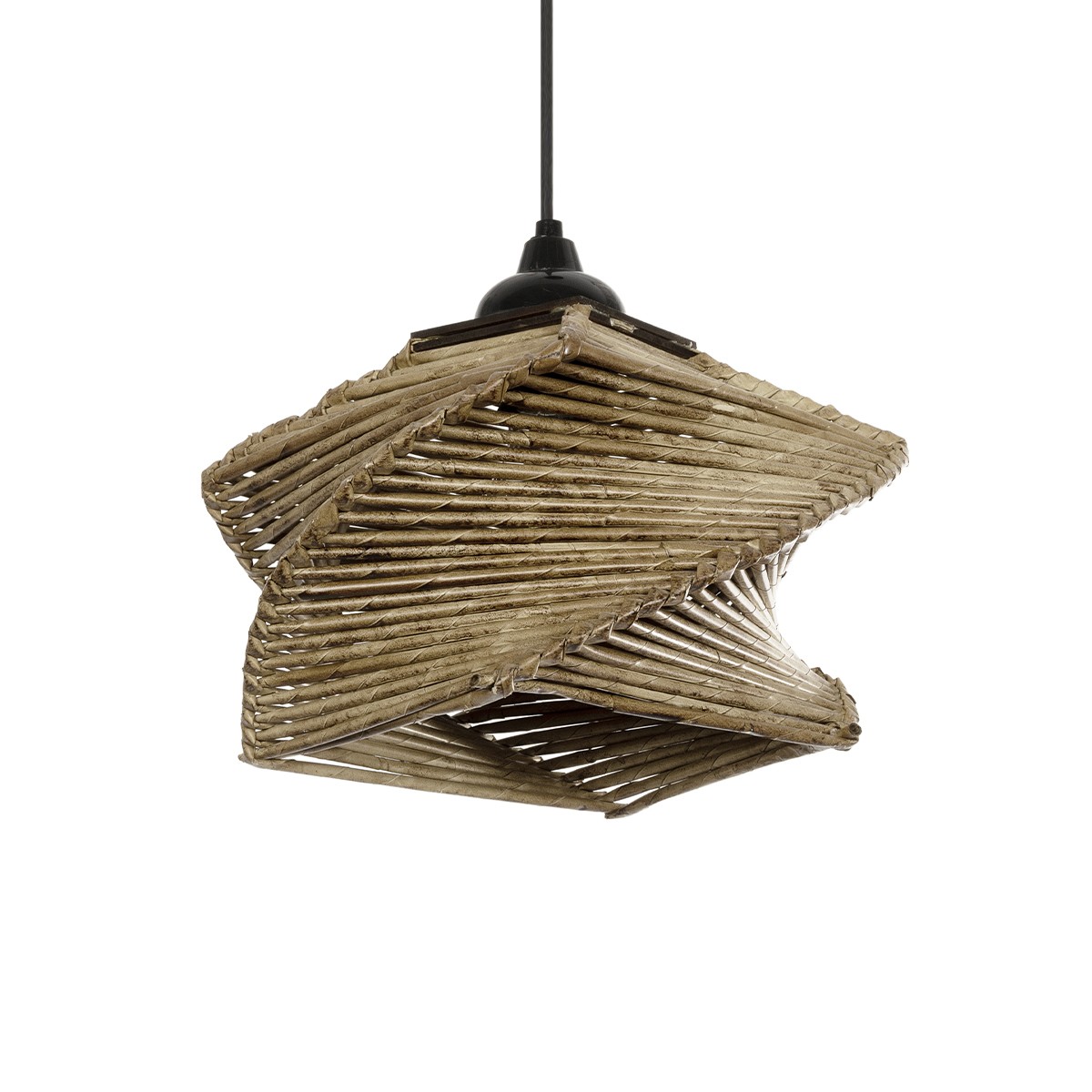 Alternative view of LEDTM® HUSLE 205-0043 Boho Κρεμαστό Φωτιστικό Οροφής με Ντουί 1 x E27 AC 220-240V IP20 - Μπεζ - M28 x Π28 x Υ19cm