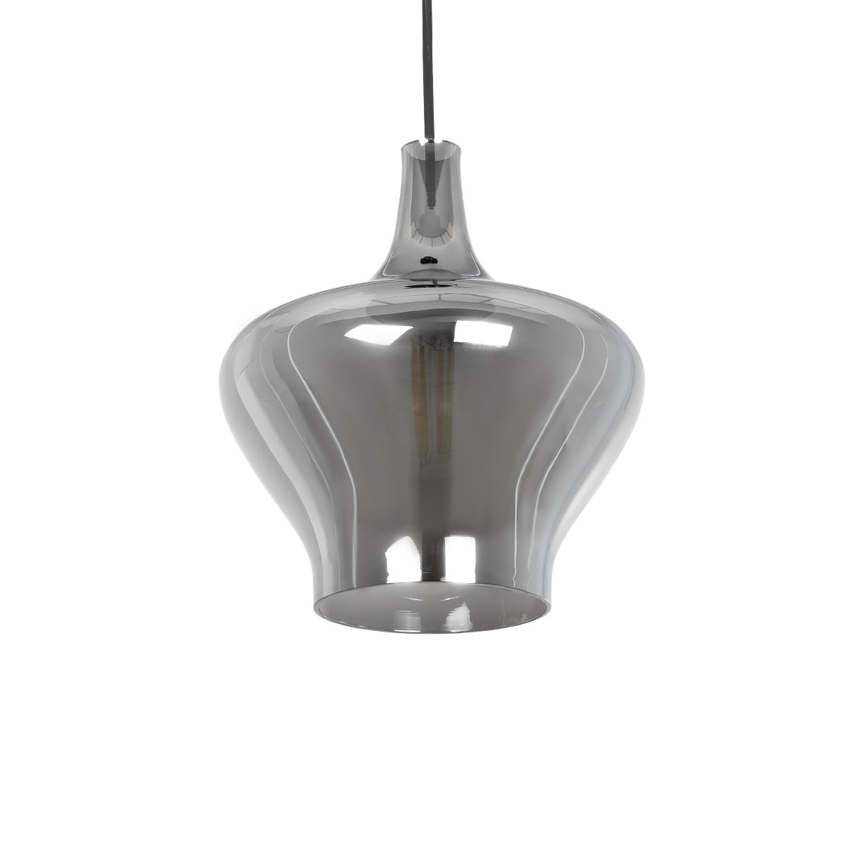 Alternative view of LEDTM® OVOCE 206-0032 Μοντέρνο Κρεμαστό Φωτιστικό Οροφής με Ντουί 1 x E27 AC 220-240V IP20 - Μαύρο Φιμέ - Μ20 x Π20 x Υ22cm