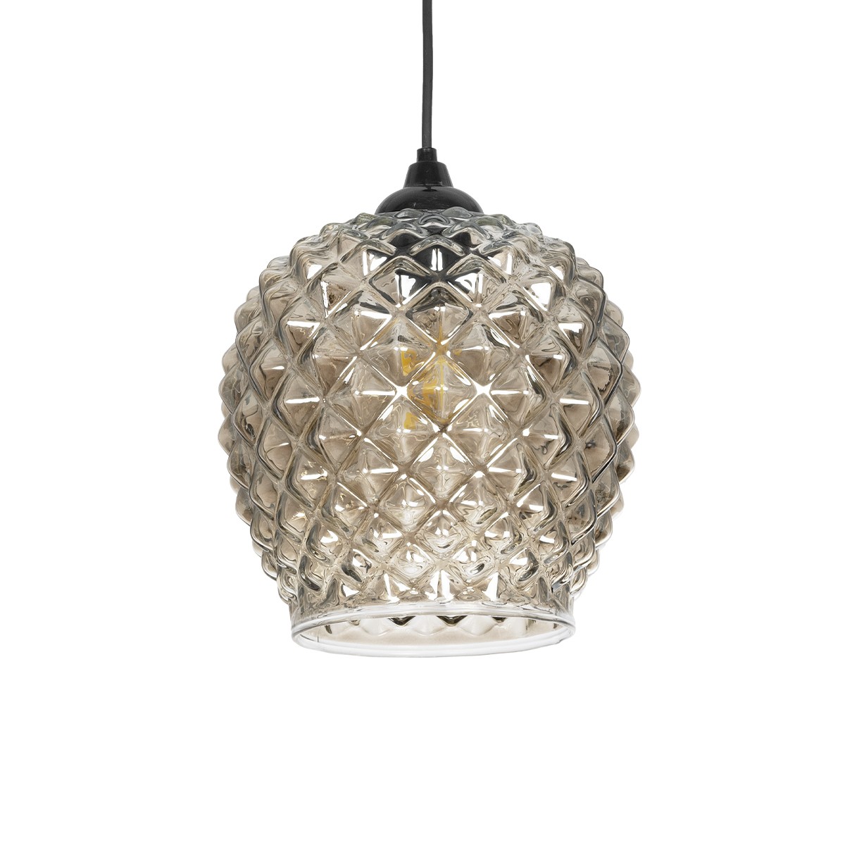 Alternative view of LEDTM® KEGEL 206-0006 Μοντέρνο Κρεμαστό Φωτιστικό Οροφής με Ντουί 1 x E27 AC 220-240V IP20 - Μαύρο Φιμέ - Μ19 x Π19 x Υ19cm