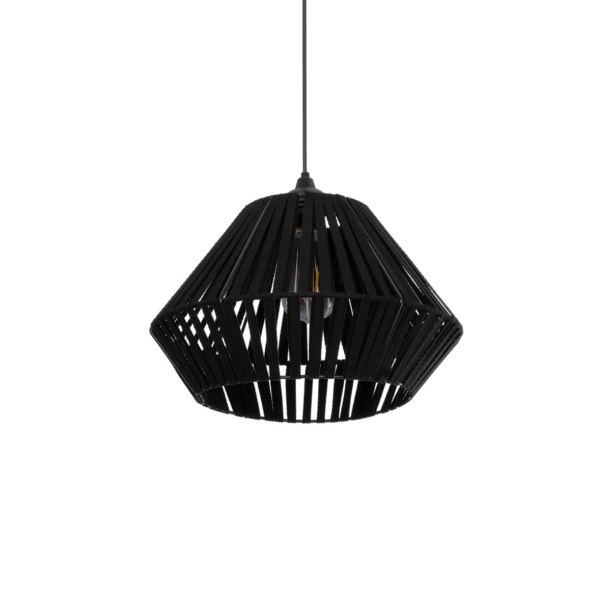 Alternative view of LEDTM® NUI 205-0061 Boho Κρεμαστό Φωτιστικό Οροφής με Ντουί 1 x E27 AC 220-240V IP20 - Μαύρο - M36 x Π36 x Υ27cm