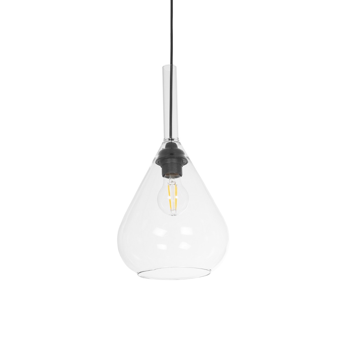 Alternative view of LEDTM® BALU 206-0043 Μοντέρνο Κρεμαστό Φωτιστικό Οροφής με Ντουί 1 x E27 AC 220-240V IP20 - Διάφανο - Μ20 x Π20 x Υ42cm