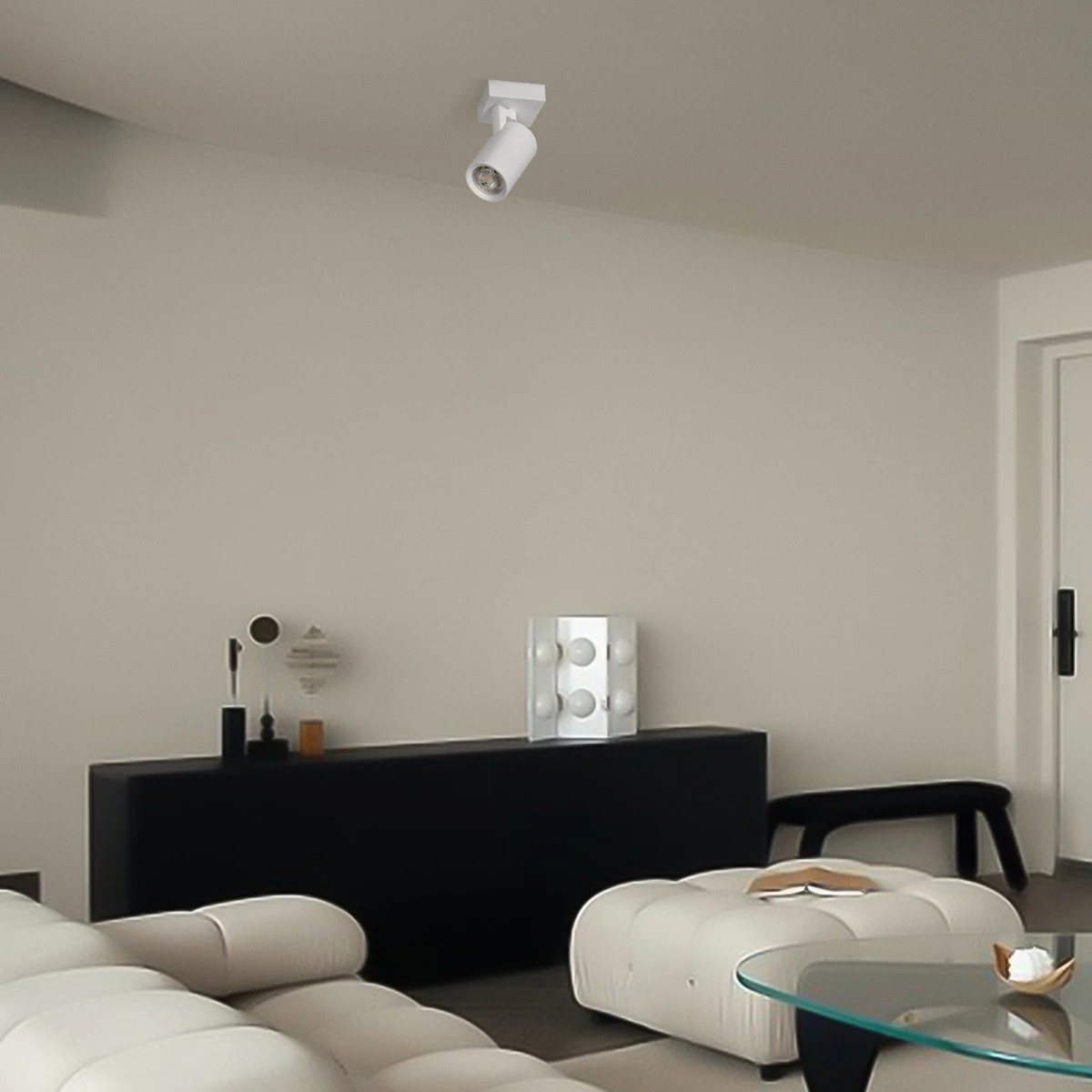 Alternative view of kelvo® SPOTA KLV-101-0135 Κινούμενο Φωτιστικό Σποτ Οροφής για Λάμπα MR16 με Ντουί GU10 AC 220-240V IP20 - Λευκό Ματ - Μ7 x Π6 x Υ14cm