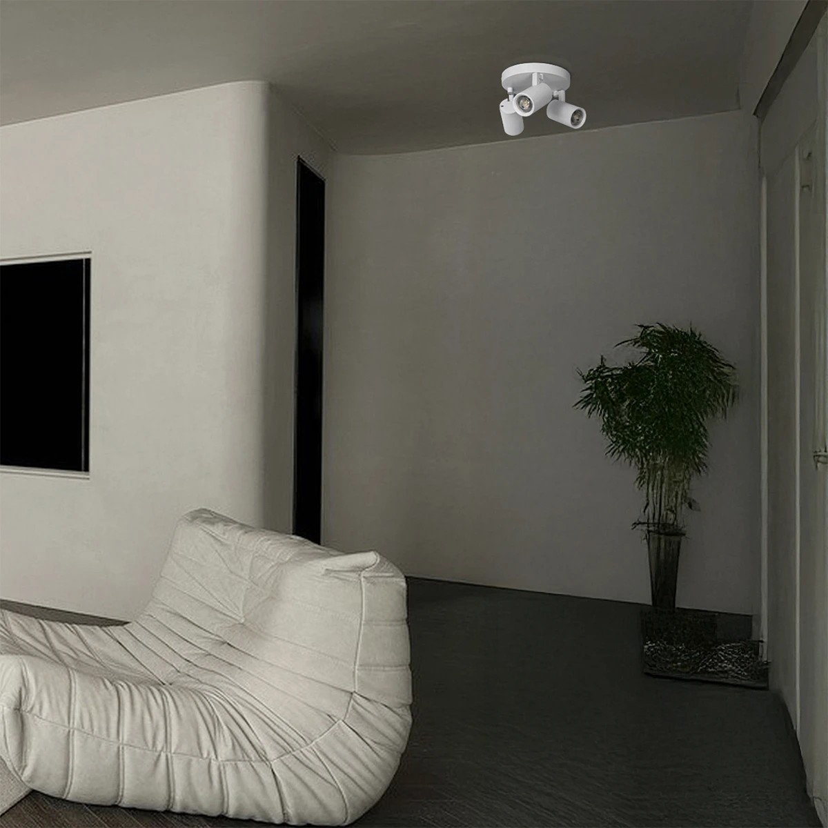 Alternative view of kelvo® SPOTA KLV-101-0145 Κινούμενο Φωτιστικό Σποτ Οροφής για 3 Λάμπες MR16 με Ντουί GU10 AC 220-240V IP20 - Λευκό Ματ - Μ19 x Π19 x Υ14cm