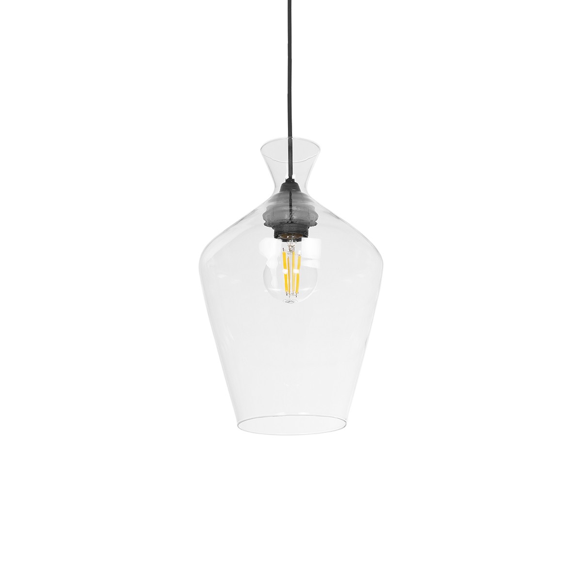 Alternative view of LEDTM® BOHEMIA 206-0040 Μοντέρνο Κρεμαστό Φωτιστικό Οροφής με Ντουί 1 x E27 AC 220-240V IP20 - Διάφανο - Μ20 x Π20 x Υ32cm