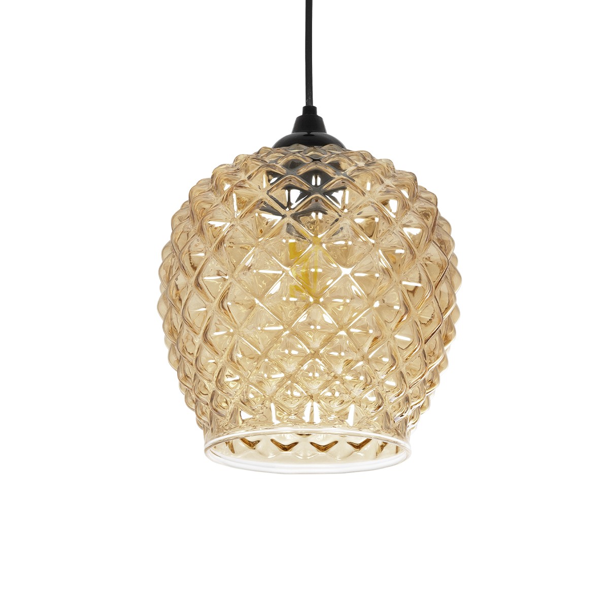 Alternative view of LEDTM® KEGEL 206-0007 Μοντέρνο Κρεμαστό Φωτιστικό Οροφής με Ντουί 1 x E27 AC 220-240V IP20 - Μελί - Μ19 x Π19 x Υ19cm