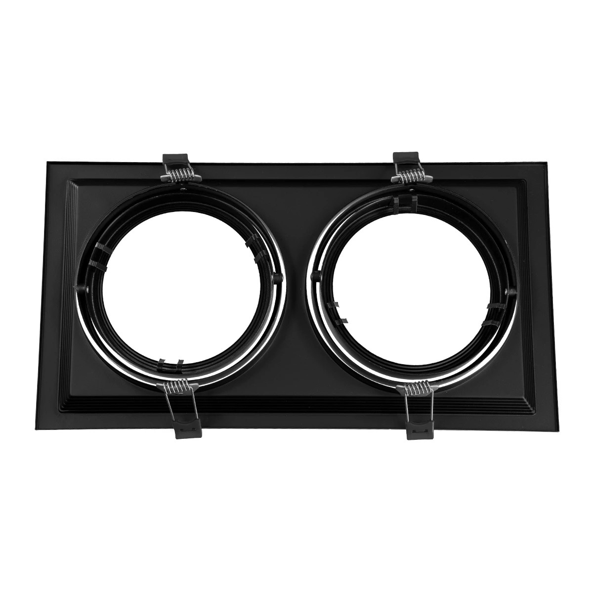 Alternative view of LEDTM® VITA 77855 Χωνευτή Κινούμενη Βάση για 2 x Σποτ AR111 για Ντουί GU10/GU5.3 IP20 - Μαύρο Ματ - Μ33.5 x Π18 x Υ5.5cm / Q32.5 x 17cm