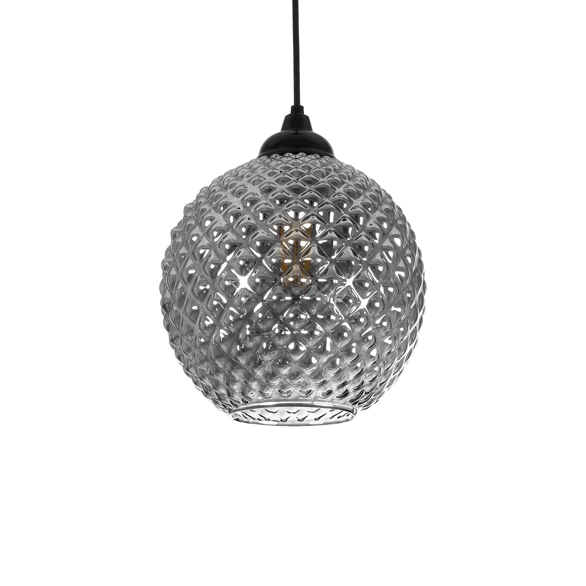 Alternative view of LEDTM® KEGEL 206-0003 Μοντέρνο Κρεμαστό Φωτιστικό Οροφής με Ντουί 1 x E27 AC 220-240V IP20 - Μαύρο Φιμέ - Μ20 x Π20 x Υ20cm