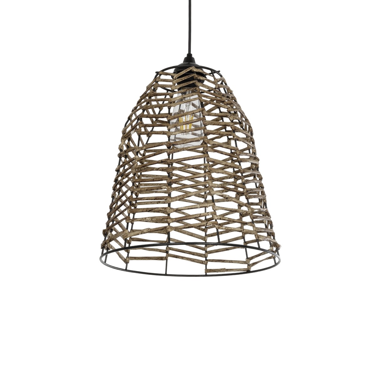 Alternative view of LEDTM® NETZ 205-0026 Boho Κρεμαστό Φωτιστικό Οροφής με Ντουί 1 x E27 AC 220-240V IP20 - Μπεζ - M30 x Π30 x Υ38cm