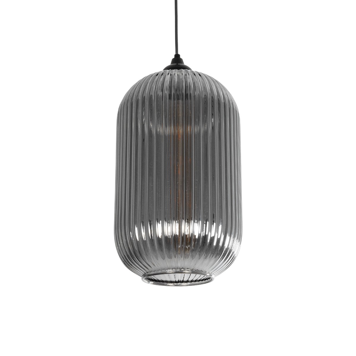 Alternative view of LEDTM® MELONI 206-0018 Μοντέρνο Κρεμαστό Φωτιστικό Οροφής με Ντουί 1 x E27 AC 220-240V IP20 - Μαύρο Φιμέ - Μ20 x Π20 x Υ38cm