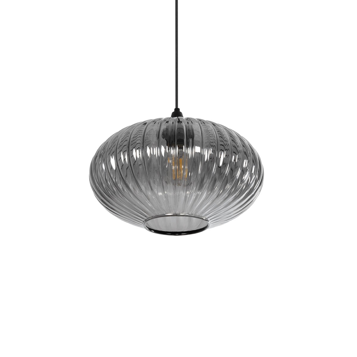 Alternative view of LEDTM® PERA 206-0010 Μοντέρνο Κρεμαστό Φωτιστικό Οροφής με Ντουί 1 x E27 AC 220-240V IP20 - Μαύρο Φιμέ - Μ30 x Π30 x Υ22cm