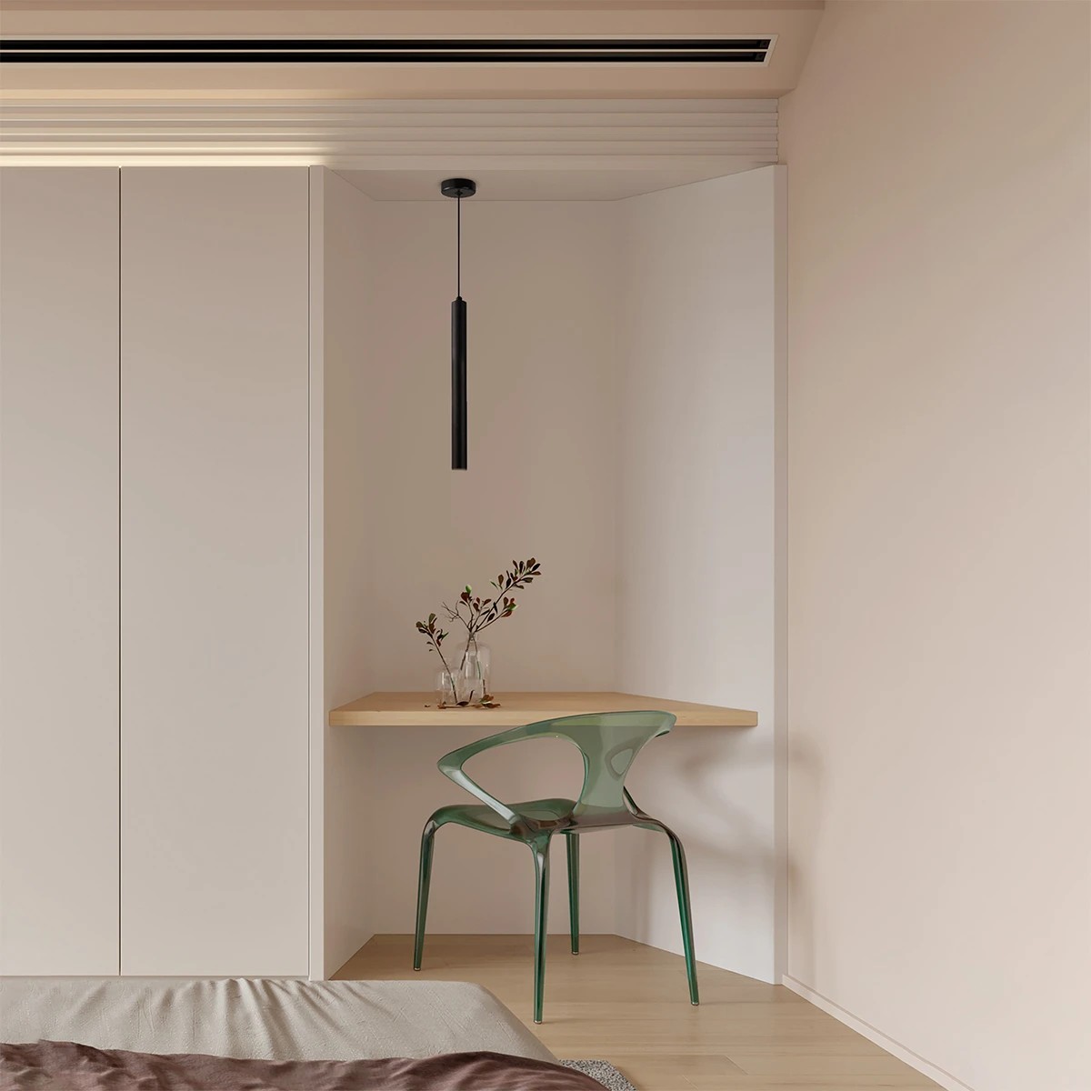 Alternative view of kelvo® CANAL KLV-101-0071 Κρεμαστό Φωτιστικό Οροφής LED 7W 700lm 36° AC 220-240V IP20 Θερμό Λευκό 2700K - Bridgelux COB Chip & TÜV SÜD Driver - Μαύρο Ματ - Μ4 x Π4 x Υ40cm - 5 Χρόνια Εγγύηση