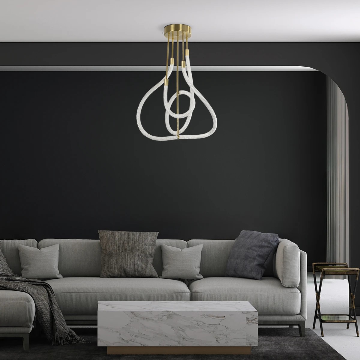 Alternative view of kelvo® GLOW KLV-101-0152 Φωτιστικό Οροφής LED 40W 4000lm 360° AC 220-240V IP20 Ρυθμιζόμενο Λευκό CCT με Χειριστήριο από 2700K έως 6000K Dimmable - Lumileds SMD Chip - Χρυσό Πλατίνα - Μ50 x Π50 x Υ70cm - 3 Χρόνια Εγγύηση