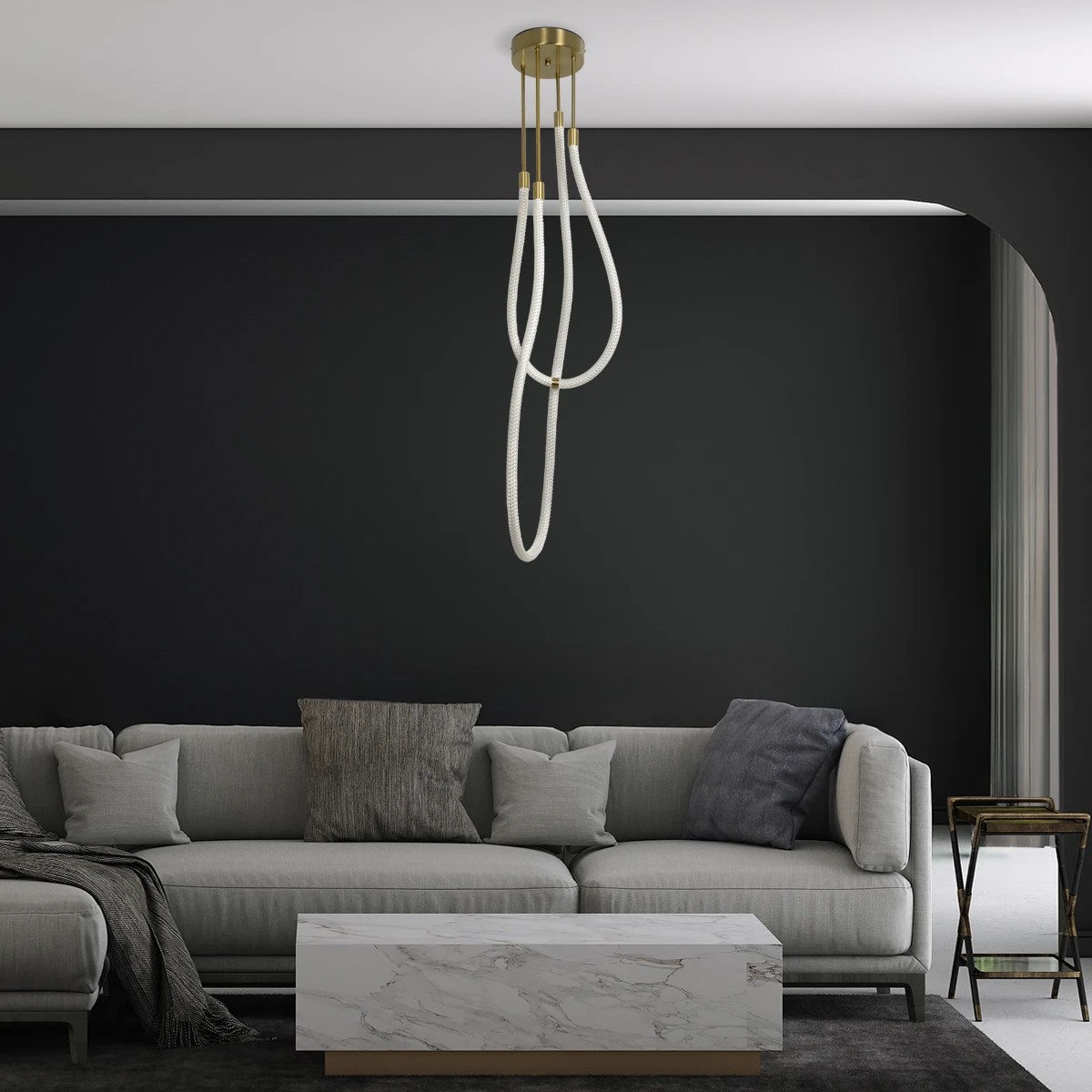 Alternative view of kelvo® GLOW KLV-101-0153 Φωτιστικό Οροφής LED 42W 4200lm 360° AC 220-240V IP20 Ρυθμιζόμενο Λευκό CCT με Χειριστήριο από 2700K έως 6000K Dimmable - Lumileds SMD Chip - Χρυσό Πλατίνα - Μ50 x Π50 x Υ70cm - 3 Χρόνια Εγγύηση