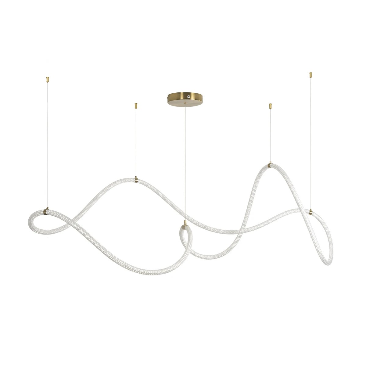 kelvo® GLOW KLV-101-0157 Κρεμαστό Φωτιστικό Οροφής LED 65W 6500lm 360° AC 220-240V IP20 Ρυθμιζόμενο Λευκό CCT με Χειριστήριο από 2700K έως 6000K Dimmable - Lumileds SMD Chip - Σατινέ Χρυσό Βούρτσας - Μ150 x Π70 x Υ90cm - 3 Χρόνια Εγγύηση - Image 3