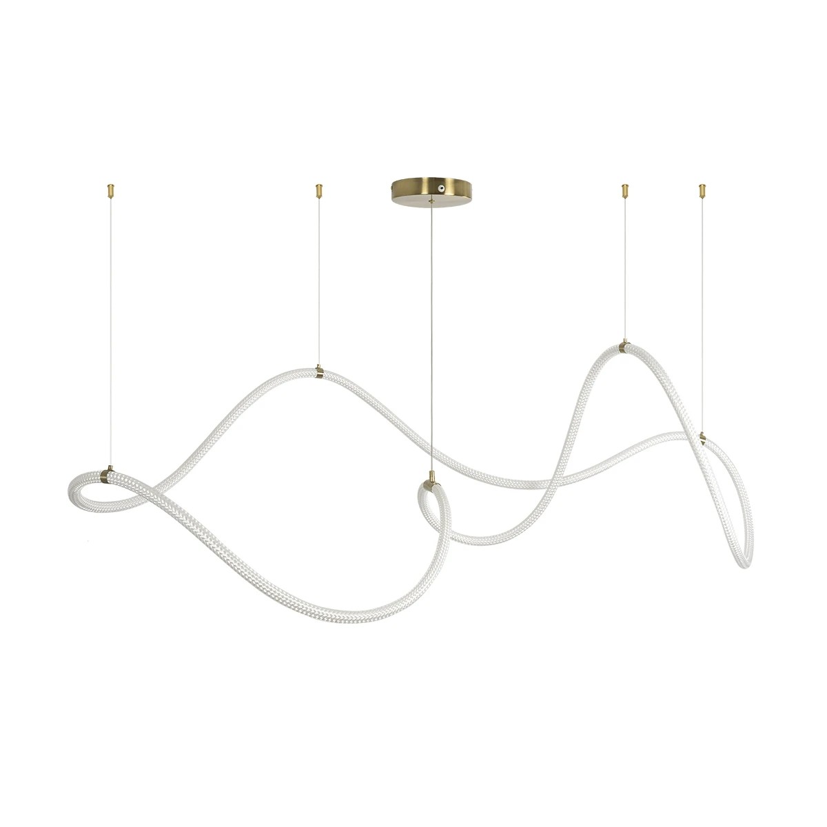kelvo® GLOW KLV-101-0157 Κρεμαστό Φωτιστικό Οροφής LED 65W 6500lm 360° AC 220-240V IP20 Ρυθμιζόμενο Λευκό CCT με Χειριστήριο από 2700K έως 6000K Dimmable - Lumileds SMD Chip - Σατινέ Χρυσό Βούρτσας - Μ150 x Π70 x Υ90cm - 3 Χρόνια Εγγύηση - Image 4