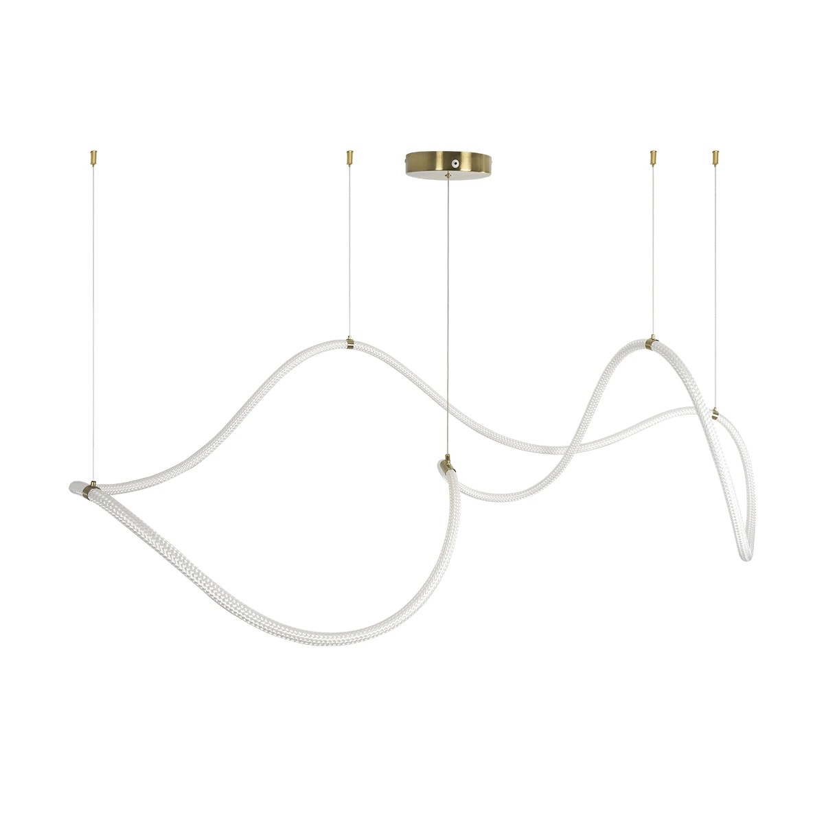 kelvo® GLOW KLV-101-0157 Κρεμαστό Φωτιστικό Οροφής LED 65W 6500lm 360° AC 220-240V IP20 Ρυθμιζόμενο Λευκό CCT με Χειριστήριο από 2700K έως 6000K Dimmable - Lumileds SMD Chip - Σατινέ Χρυσό Βούρτσας - Μ150 x Π70 x Υ90cm - 3 Χρόνια Εγγύηση - Image 6