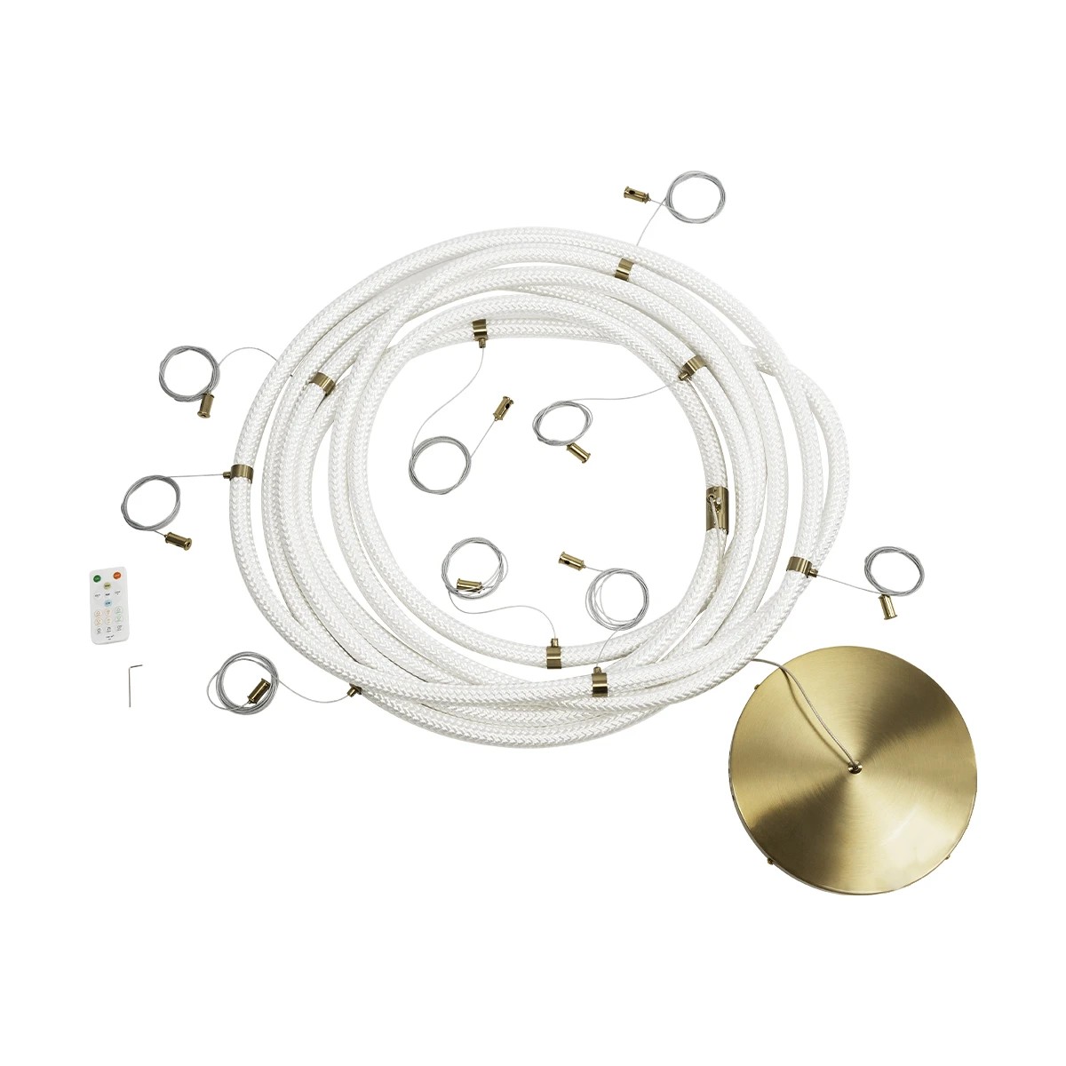 kelvo® GLOW KLV-101-0158 Κρεμαστό Φωτιστικό Οροφής LED 105W 10500lm 360° AC 220-240V IP20 Ρυθμιζόμενο Λευκό CCT με Χειριστήριο από 2700K έως 6000K Dimmable - Lumileds SMD Chip - Χρυσό Πλατίνα - Μ180 x Π180 x Υ110cm - 3 Χρόνια Εγγύηση - Image 11